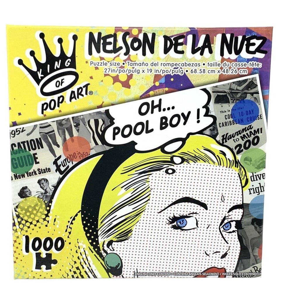 Nelson De La Nuez King Of Pop Art 1000 Piece Jigsaw Puzzle Pool Boy 19 x 27 Inch